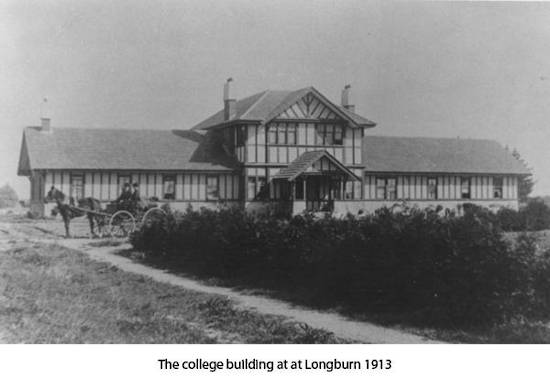 Photograph of the Adventist college at Longburn, New Zealand