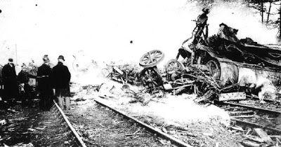 Photograph of the train crash site