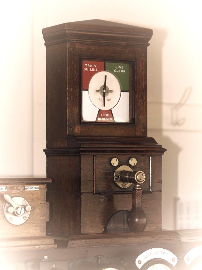 Photograph of a Victorian railway telegraph instrument